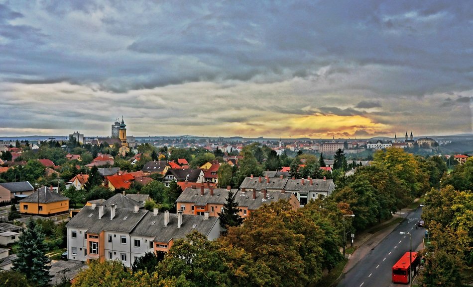 panorama of the city in Veszprem in Hungary