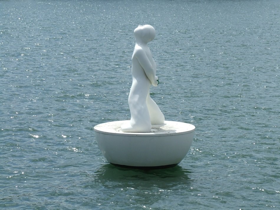 statue on the water