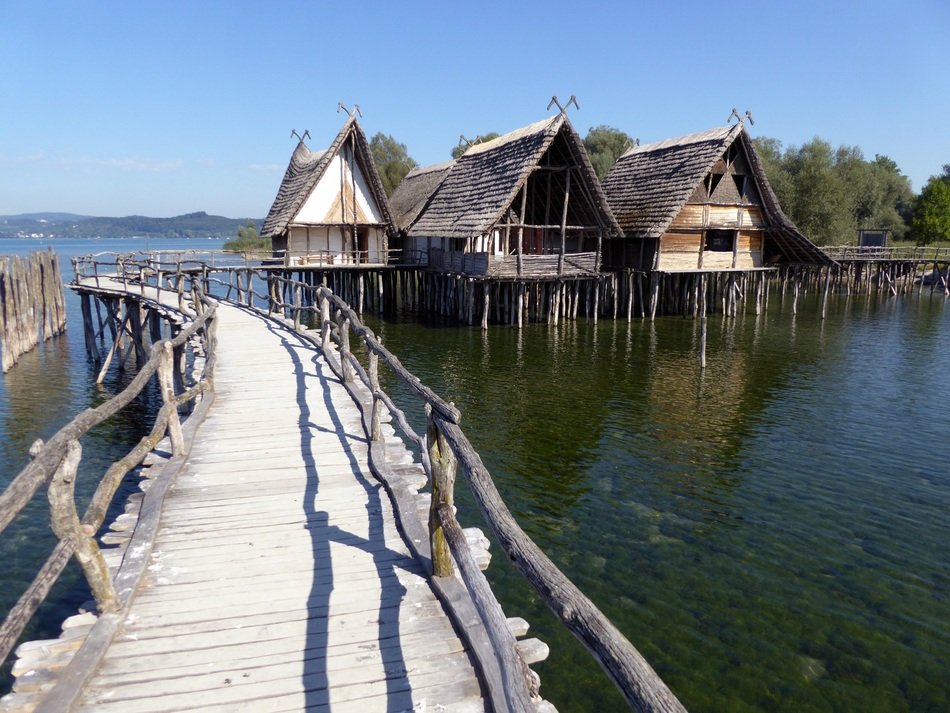 stilt houses on water