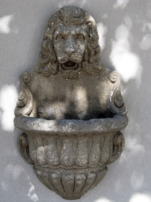 lion head on the wall