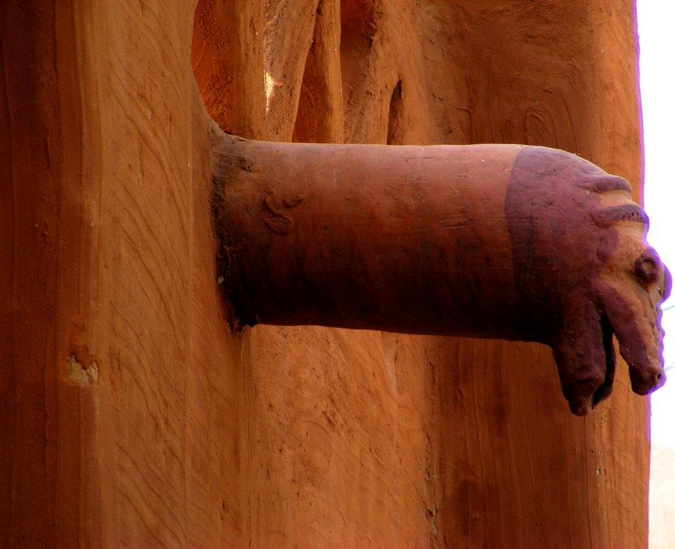 building in the color of terracotta
