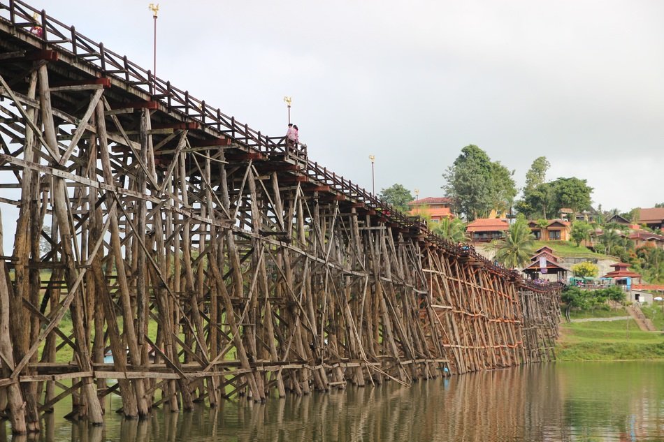 High town bridge made of wood