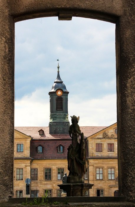 panorama of the country of Bayreuth through the window