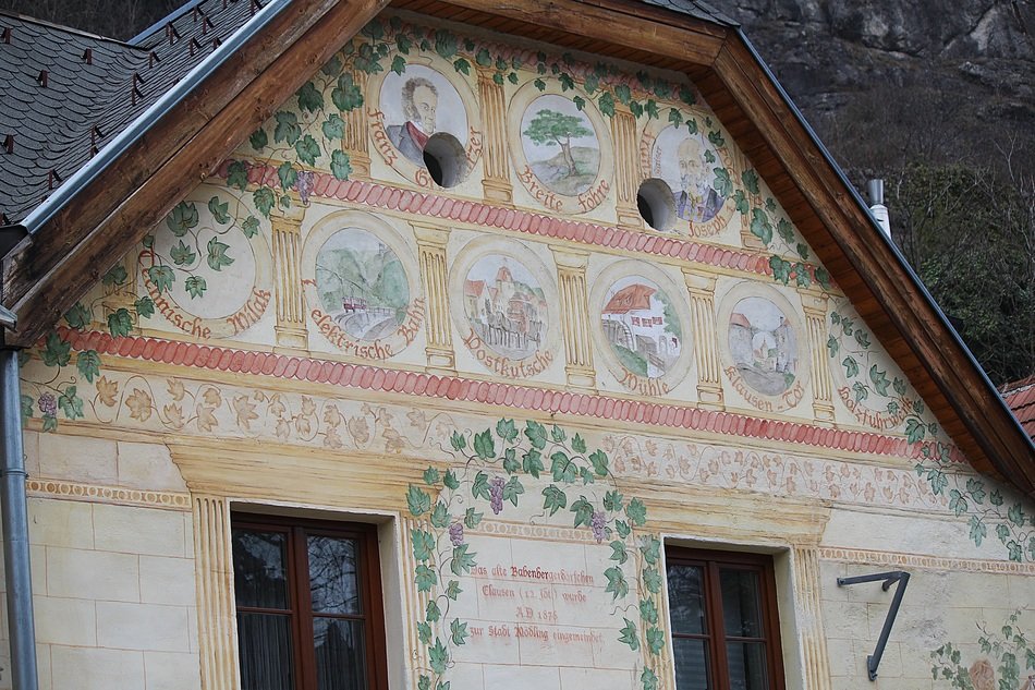 painting on the facade of the building