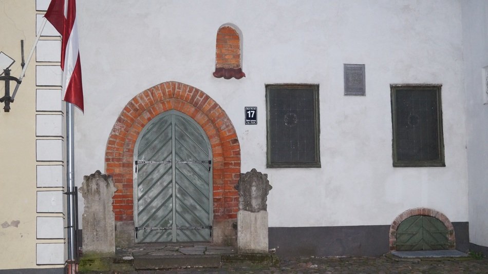 oval door of the old town building