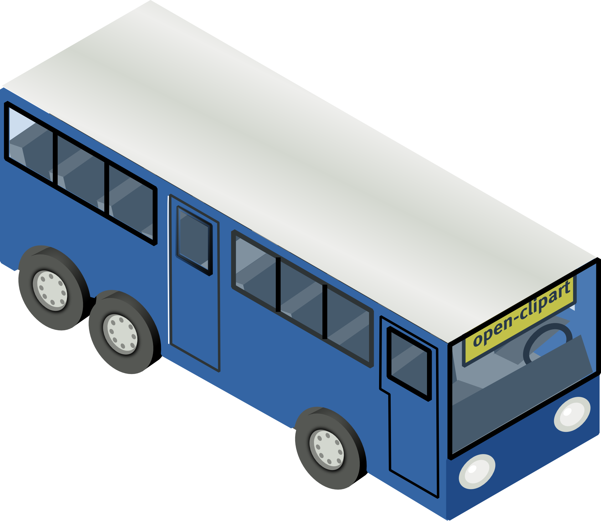 Blue Bus Top View Illustration Free Image Download