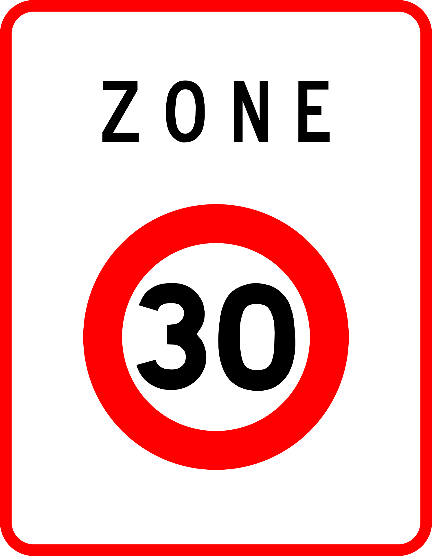 30 km/h speed zone as a sign free image download