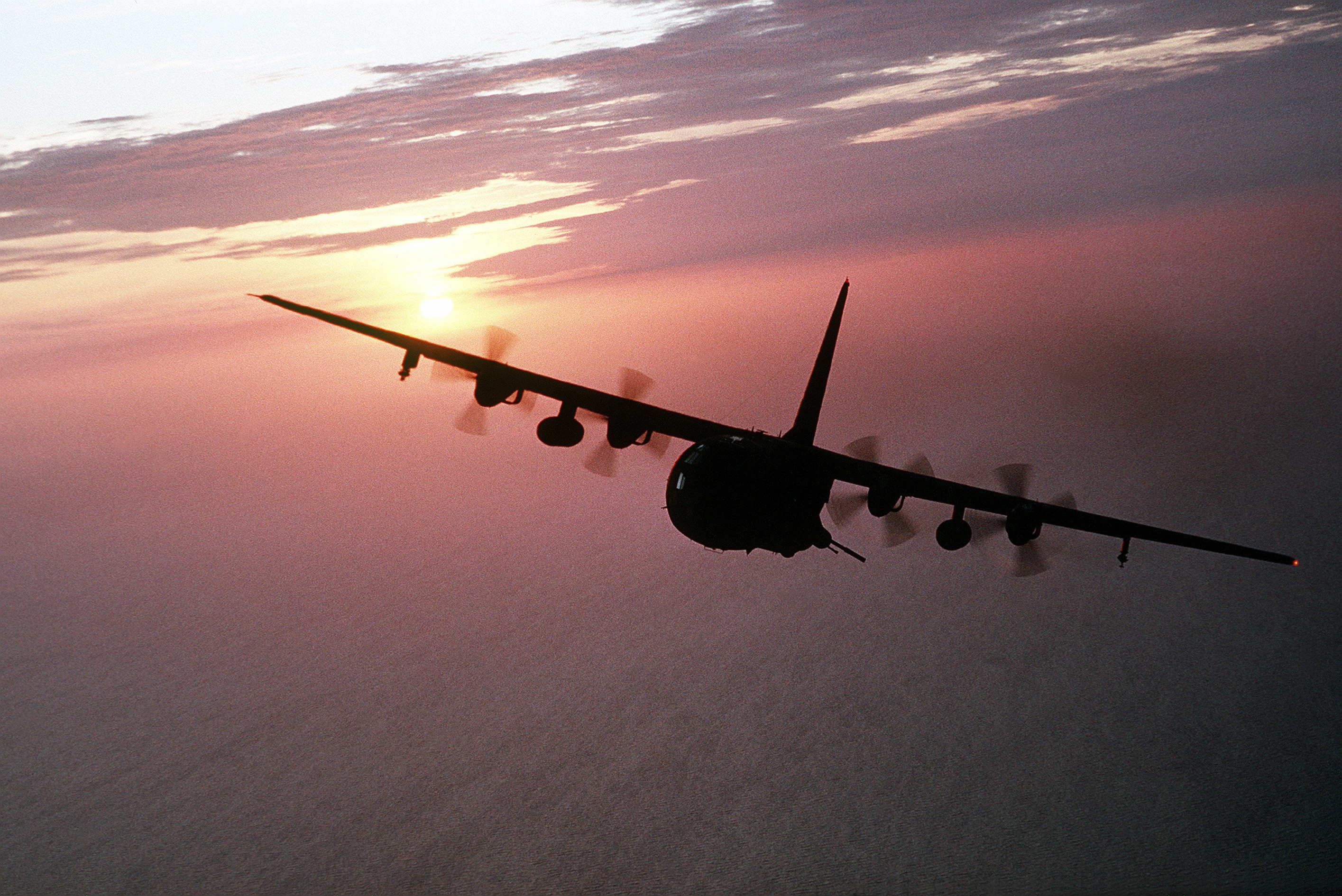 Ac-130 cargo plane in the air free image download