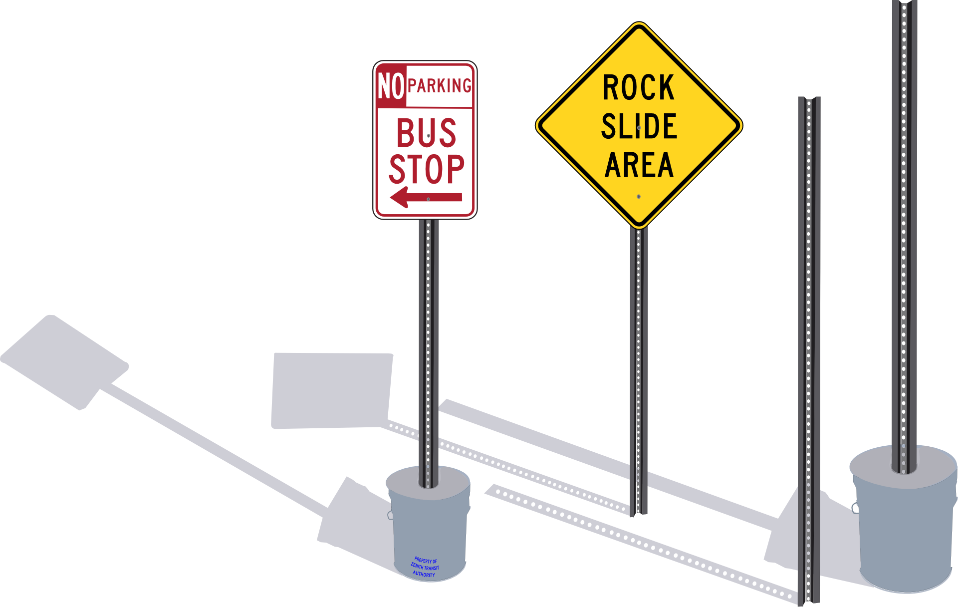 Road signs and traffic signposts, illustration free image download