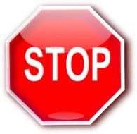 red stop road sign on white background