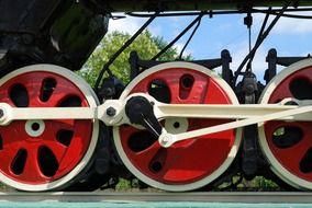 vintage locomotive red wheels