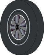 gray wheel with narrow tires