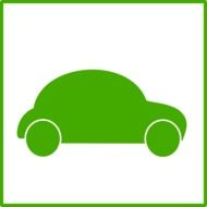 green eco car as a sign