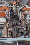 people on shopping street, Netherlands, utrecht