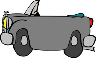 gray cabriolet drawing