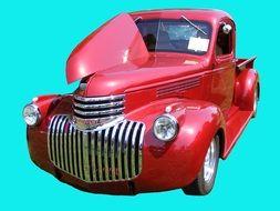 red chevrolet 1946 shiny vintage car