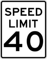 Picture of road speed limit sign