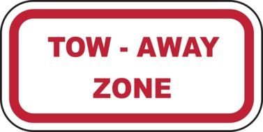 tow-away zone sign drawing