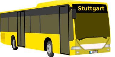 bus yellow stuttgart drawing