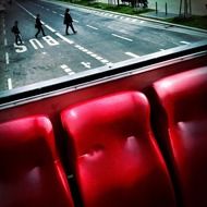 red seats in public transport