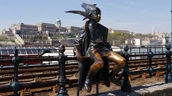 Little Princess Statue on the embankment in hungary, budapest