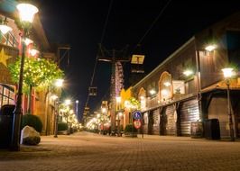 night photo of a theme park in the netherlands