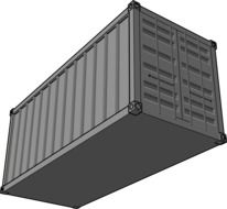 gray container on white background