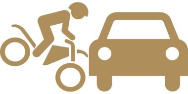 gray sign about an accident with a cyclist