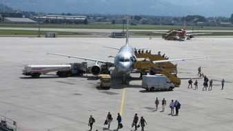 Salzburg airport aircraf