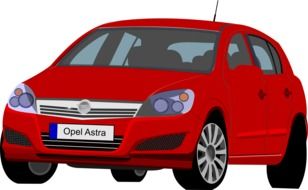 red opel astra drawing