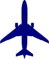 Blue airplane clipart