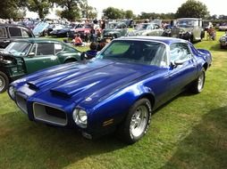 Blue muscle car