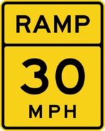 ramp 30 mph on a road sign