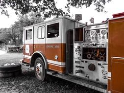 engine, oldtimer fire truck