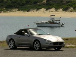 Maserati near the water