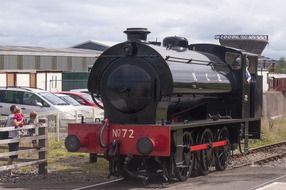 old locomotive on the railroad