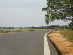 Road made of asphalt for transport