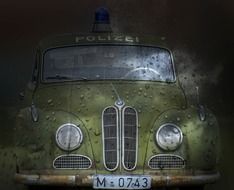 Old BMW 501 police car