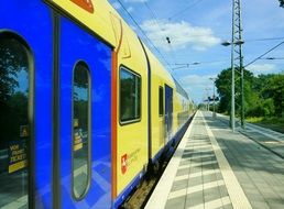 blue yellow modern train