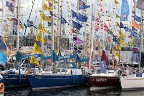 Landscape of yachts in a port