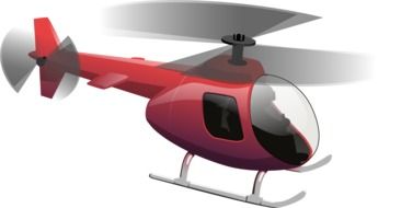 graphic image of a red helicopter