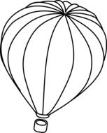 hot air balloon flying outline sketch