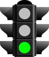 Clip art of green traffic light