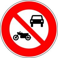 no motor vehicles sign drawing