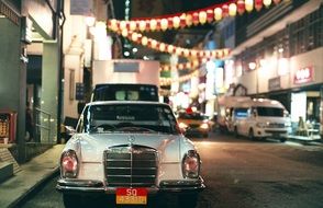 night city street in singapore