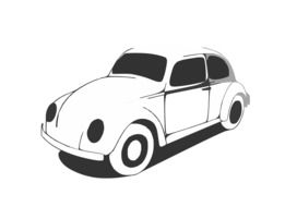 wite vintage car drawing