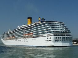 Giant cruise ship in the Mediterranean Sea