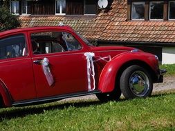vw beetle bridal car