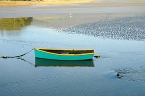 blue boat on the water