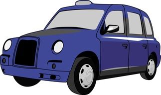 drawing of a purple taxi on a white background